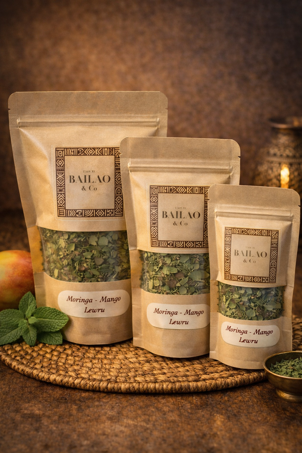 Lewru — Moringa- og mangobladsritualte